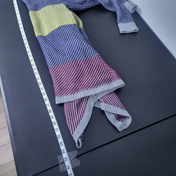 Cabi Womens Small Open Front Cardigan Sweater Multicolor Block Pattern Cotton - Picture 6 of 6